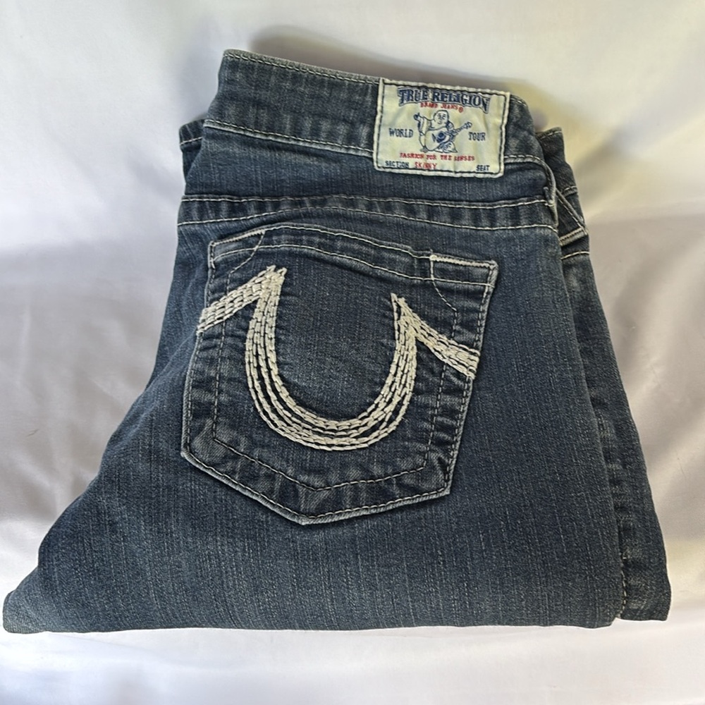 Slightly Worn Authentic True Religion Women's Blue Jeans Skinny Fit  Size 31 - Picture 17 of 17